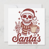 サンタのお気に入りのホー スケルトン 皮肉なクリスマス シーズンカード (正面)