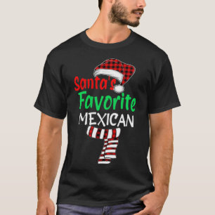 サンタのお気に入りのメキシカンクリスマスサンタレッドチェック Tシャツ