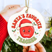 サンタのお気に入りの先生 楽しいクリスマスオーナメント セラミックオーナメント