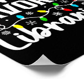 サンタのお気に入りの図書館員 面白いクリスマス家族 M ポスター (角)