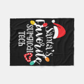 サンタのお気に入りの外科医向けクリスマスライトS フリースブランケット (正面(横))