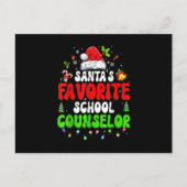 サンタのお気に入りの学校カウンセラー家族のマッチング シーズンポストカード (正面)