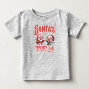 サンタのお気に入りの小妖精や小人は永遠 ベビーTシャツ