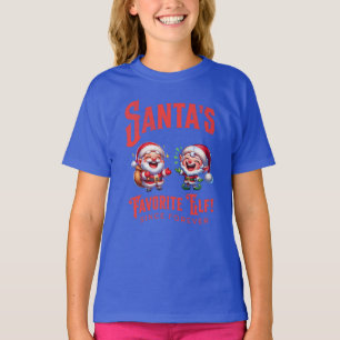 サンタのお気に入りの小妖精や小人は永遠 Tシャツ
