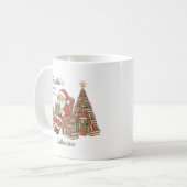 サンタのお気に入りの本の虫の本のクリスマスツリー コーヒーマグカップ (正面左)