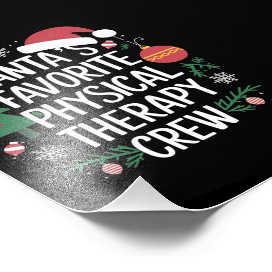 サンタのお気に入りの理学療法チーム クリスマス フォトプリント            (角)