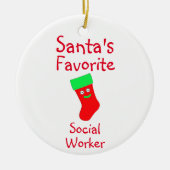 サンタのお気に入りの社会人陶芸オーナメント セラミックオーナメント (正面)