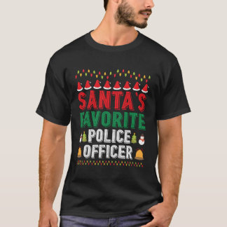 サンタのお気に入りの警察官のクリスマスオーナメント Tシャツ