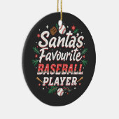 サンタのお気に入りの野球選手クリスマスツリー セラミックオーナメント (右)