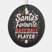 サンタのお気に入りの野球選手クリスマスツリー セラミックオーナメント (左)