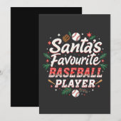 サンタのお気に入りの野球選手クリスマスツリー 招待状 (正面/裏面)