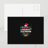 サンタのお気に入りの電気技工へのクリスマス・ホリデーギフト ポストカード (正面/裏面)