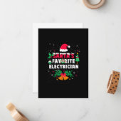 サンタのお気に入りの電気技工士へのクリスマスプレゼント ノートカード (正面/裏面インサイチュ)