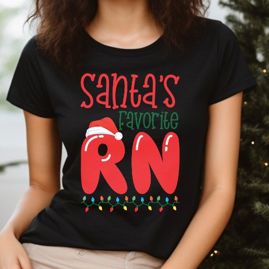 サンタのお気に入りのRN 面白いクリスマスナース Tシャツ