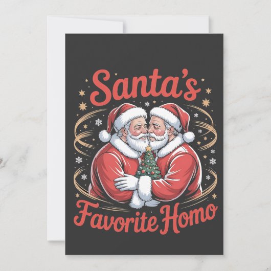 サンタのお気に入りホモLGBTプライドゲイクリスマス シーズンカード (正面)