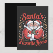 サンタのお気に入りホモLGBTプライドゲイクリスマス シーズンカード (正面/裏面)