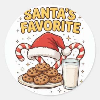 サンタのお気に入り クリスマスステッカー ラウンドシール