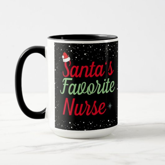 サンタのお気に入りNICUナースクリスマスナース学生 マグカップ (左)