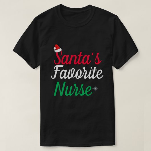 サンタのお気に入りNICUナースクリスマスナース学生 Tシャツ (デザイン正面)
