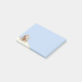 サンタのかわいい民芸はクリスマスの雪片をからかいます ポストイット (アングル)