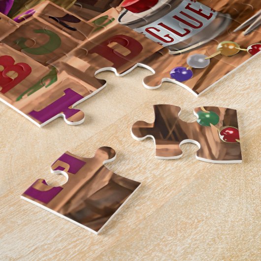 サンタのくるみ絵を描割り職人のワークショップ ジグソーパズル (側面)