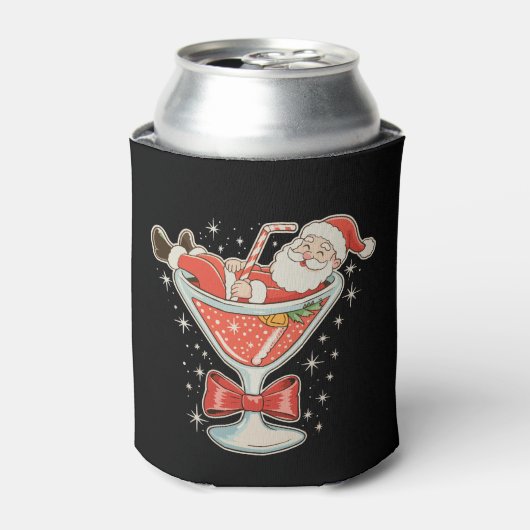 サンタのぐちゃぐちゃ マティーニグラス クリスマス 缶クーラー (缶正面)