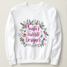 サンタのこだわりクリスマス刺繍ギフトID スウェットシャツ