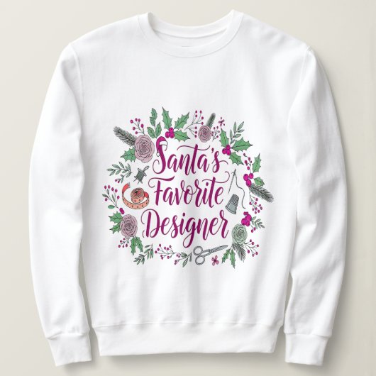 サンタのこだわりクリスマス刺繍ギフトID スウェットシャツ (デザイン正面)