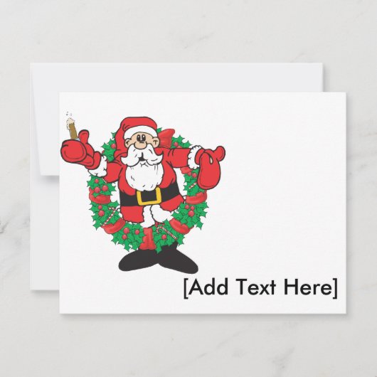 サンタのすする招待状、[文字をここに加えて下さい] 招待状 (正面)