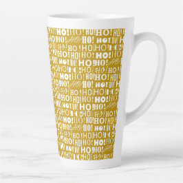 サンタのすてきクリスマスHO!ホー!HO!暗い金ゴールド カフェラテマグ