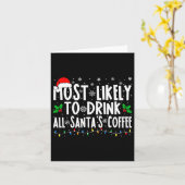 サンタのすべてのコーヒーを飲む可能性が最も高い（Cとマッチ） カード (黄色い花)