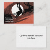 サンタのそりおよびトナカイのシルエット 名刺 (正面/裏面)