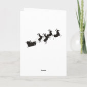 サンタのそりおよび木のシルエット シーズンカード (裏面)