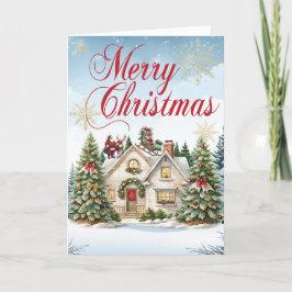 サンタのそりが墜落した!住宅保険クリスマスカード シーズンカード