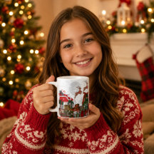 サンタのそりとトナカイのクリスマスパーソナライズ
