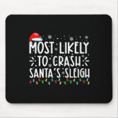 サンタのそりのクリスマを崩壊させる可能性がおもしろい最も高い マウスパッド (正面)