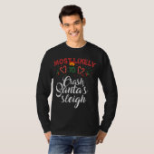 サンタのそりのクリスマを崩壊させる可能性がおもしろい最も高い Tシャツ (正面フル)