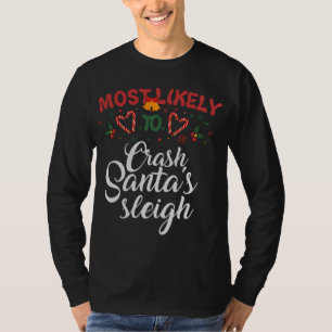 サンタのそりのクリスマを崩壊させる可能性がおもしろい最も高い Tシャツ