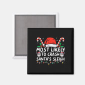 サンタのそりのクリスマスのジョークを言い当てる可能性が最も高い マグネット (正面/裏面)