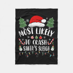 サンタのそりのクリスマスジョークをクラッシュする可能性が高い1 フリースブランケット