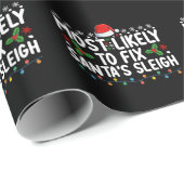 サンタのそりのクリスマスホリダを修理する可能性が最も高い ラッピングペーパー (ロールコーナー)