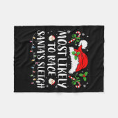 サンタのそりのクリスマスマッチで最も勝ち目がある フリースブランケット (正面(横))