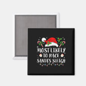 サンタのそりのクリスマスマッチで最も勝ち目がある マグネット (正面/裏面)