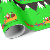 サンタのそりの包装紙 ラッピングペーパー (ロールコーナー)