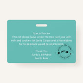 サンタのそりの運転免子供へ許 バッジ (裏面)