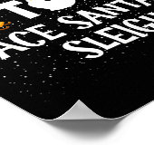 サンタのそりをレーシングする可能性大！面白い雪だるまクリスマス ポスター (角)
