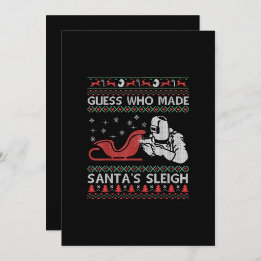 サンタのそりを作ったのは誰か|ウェルおもしろいダー贈答品 案内状 (正面/裏面)