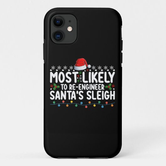 サンタのそりを再設計する可能性が最も高い クリスマス Case-Mate iPhoneケース (裏面)