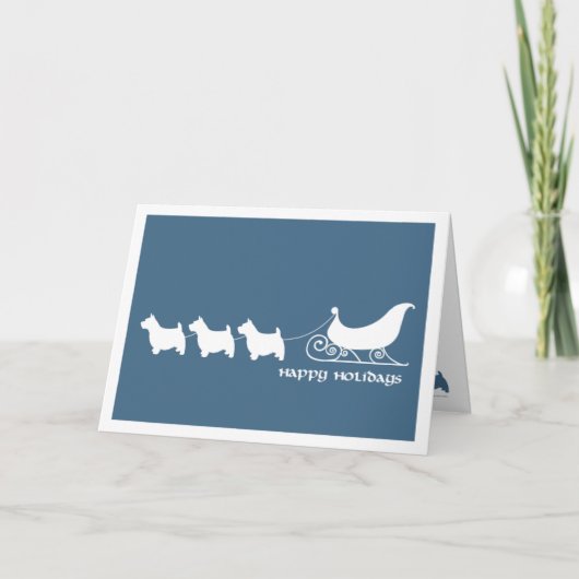 サンタのそりを引くノーウィッチテリア シーズンカード (正面)