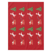 サンタのそりを引くユニコーンへのクリスマスプレゼント テーブルクロス (正面)